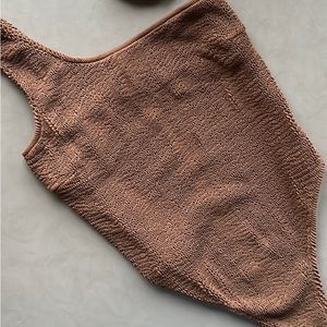 🌊Hermust Rowe Crinkle Swimsuit L Brown